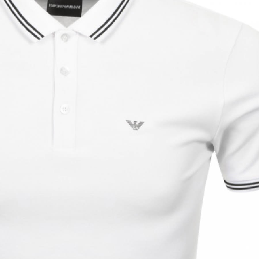 Alternative Image for ProductEmporio Armani Short Sleeved Polo T Shirt White3